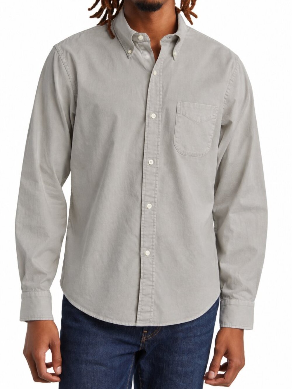 Buck Mason perfect Oxford one pocket shirt in oyster FLAW NWT